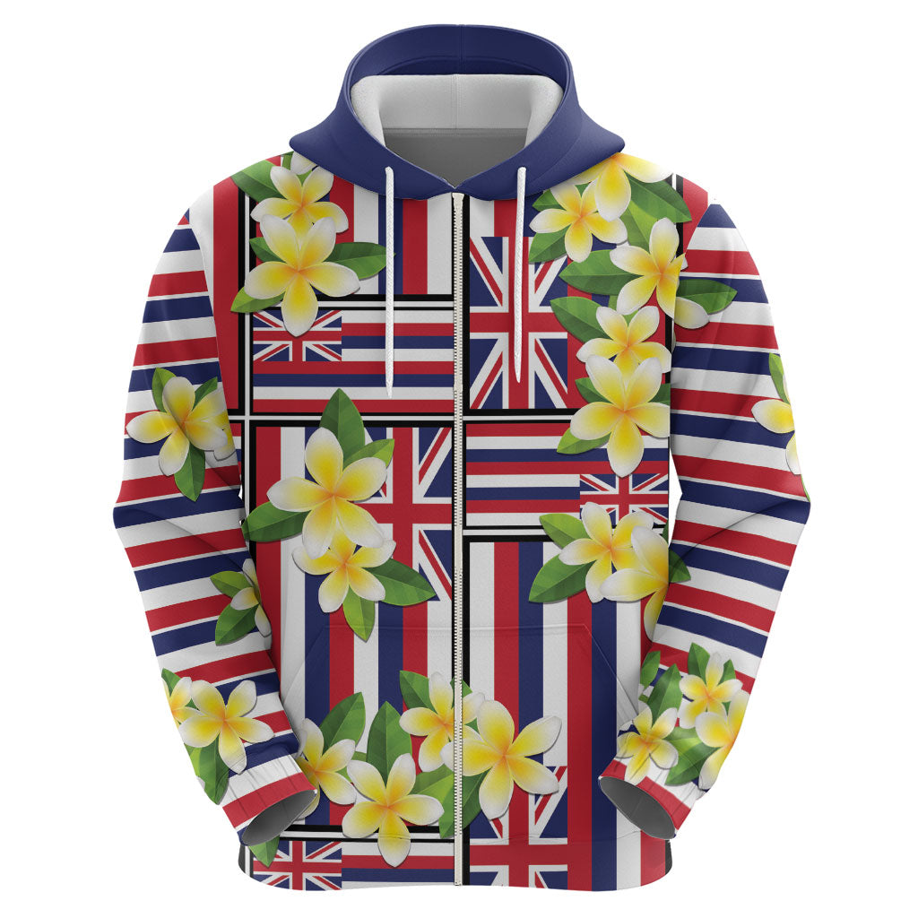 Hawaii Plumeria Lei Hoodie Hawaiian Flag Motif