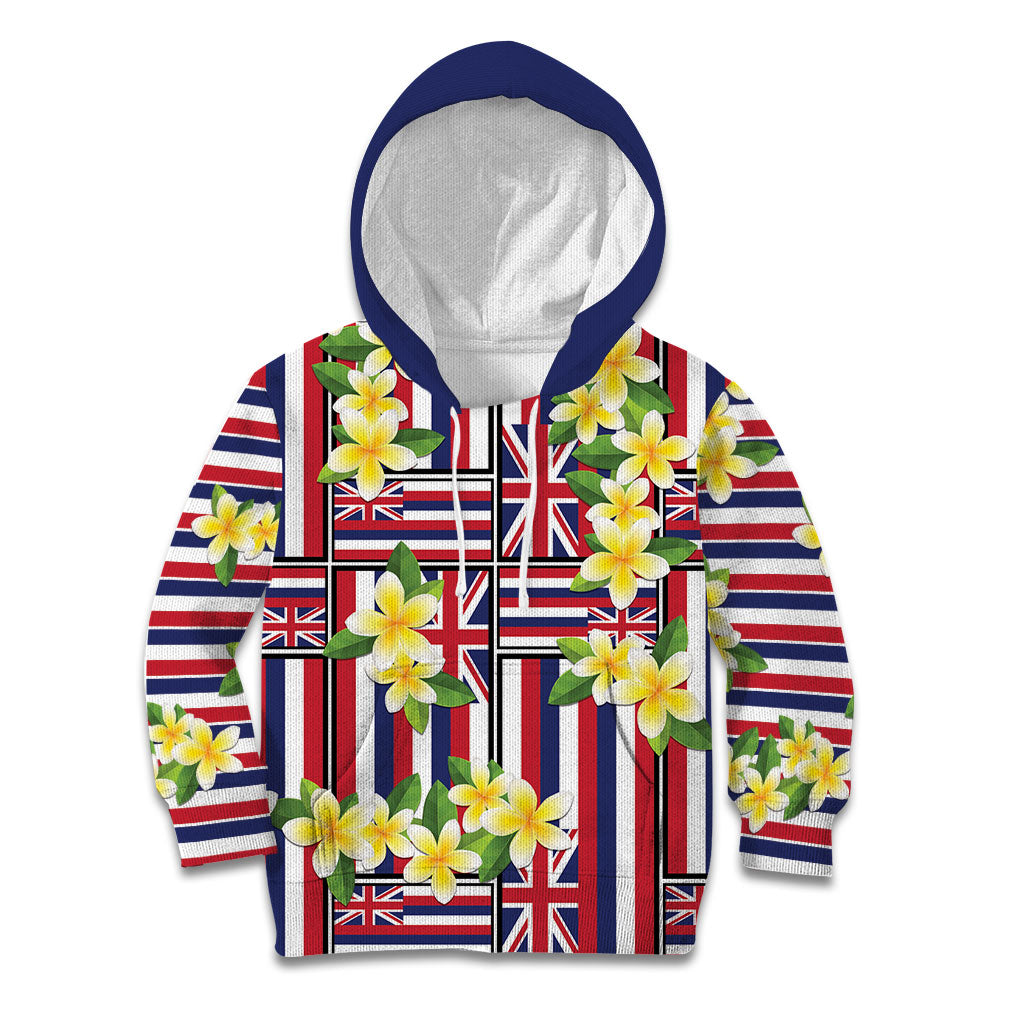 Hawaii Plumeria Lei Kid Hoodie Hawaiian Flag Motif