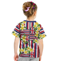 Hawaii Plumeria Lei Kid T Shirt Hawaiian Flag Motif LT9 - Polynesian Pride