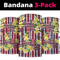 Hawaii Plumeria Lei Neck Gaiter Hawaiian Flag Motif