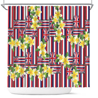 Hawaii Plumeria Lei Shower Curtain Hawaiian Flag Motif LT9 Red - Polynesian Pride