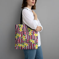 Hawaii Plumeria Lei Tote Bag Hawaiian Flag Motif