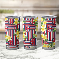 Hawaii Plumeria Lei Tumbler Cup Hawaiian Flag Motif LT9 - Polynesian Pride