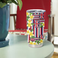Hawaii Plumeria Lei Tumbler Cup Hawaiian Flag Motif LT9 - Polynesian Pride