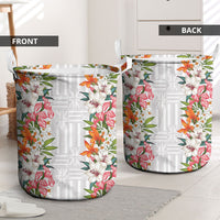 Hawaii Tropical Twist Lei Laundry Basket Hawaiian Flag Motif
