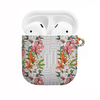 Hawaii Tropical Twist Lei AirPods Case Hawaiian Flag Motif LT9 White - Polynesian Pride