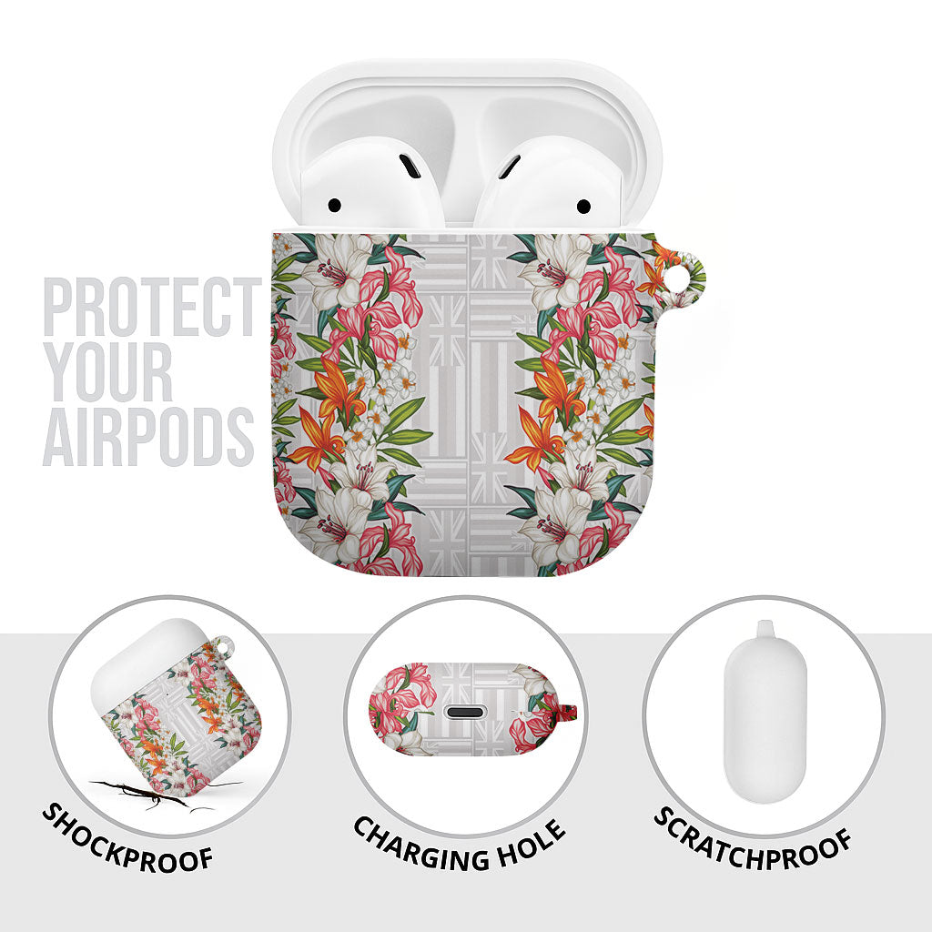 Hawaii Tropical Twist Lei AirPods Case Hawaiian Flag Motif LT9 - Polynesian Pride