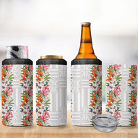Hawaii Tropical Twist Lei 4 in 1 Can Cooler Tumbler Hawaiian Flag Motif LT9 - Polynesian Pride