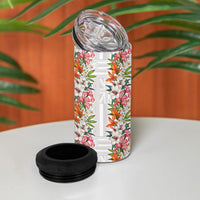 Hawaii Tropical Twist Lei 4 in 1 Can Cooler Tumbler Hawaiian Flag Motif LT9 - Polynesian Pride