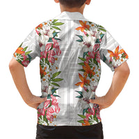 Hawaii Tropical Twist Lei Family Matching Long Sleeve Bodycon Dress and Hawaiian Shirt Hawaiian Flag Motif LT9 - Polynesian Pride