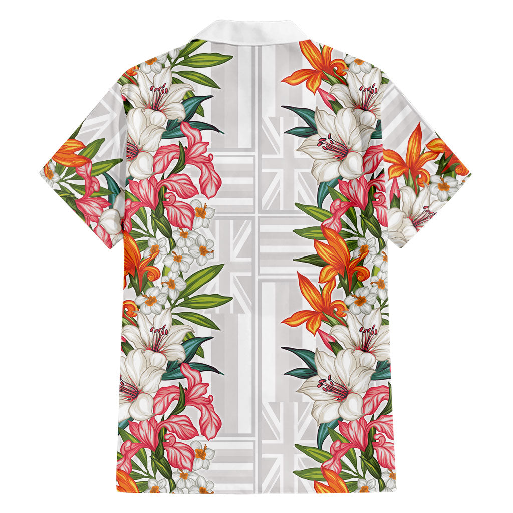 Hawaii Tropical Twist Lei Family Matching Short Sleeve Bodycon Dress and Hawaiian Shirt Hawaiian Flag Motif LT9 - Polynesian Pride