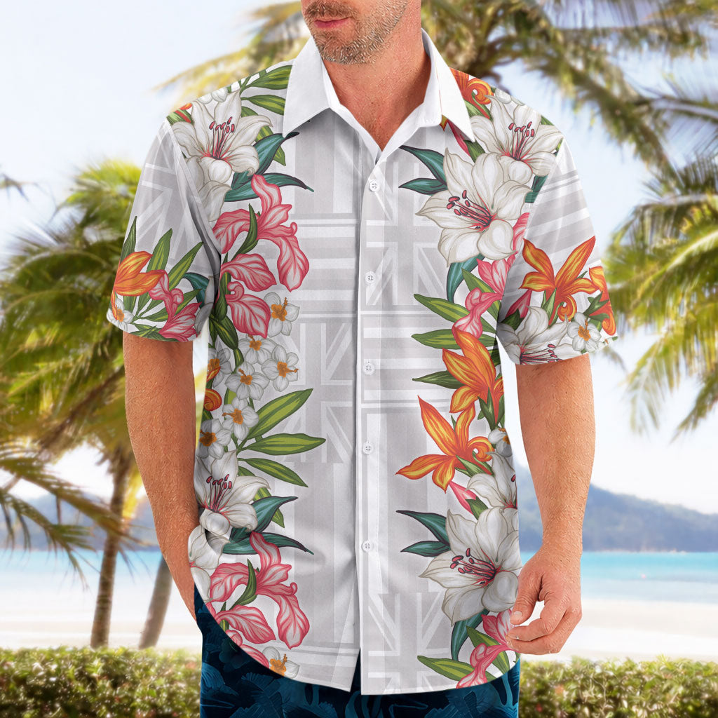 Hawaii Tropical Twist Lei Hawaiian Shirt Hawaiian Flag Motif LT9 - Polynesian Pride