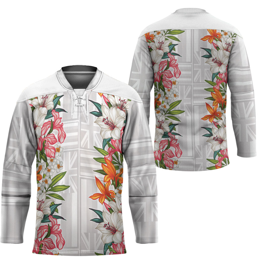 Hawaii Tropical Twist Lei Hockey Jersey Hawaiian Flag Motif LT9 - Polynesian Pride