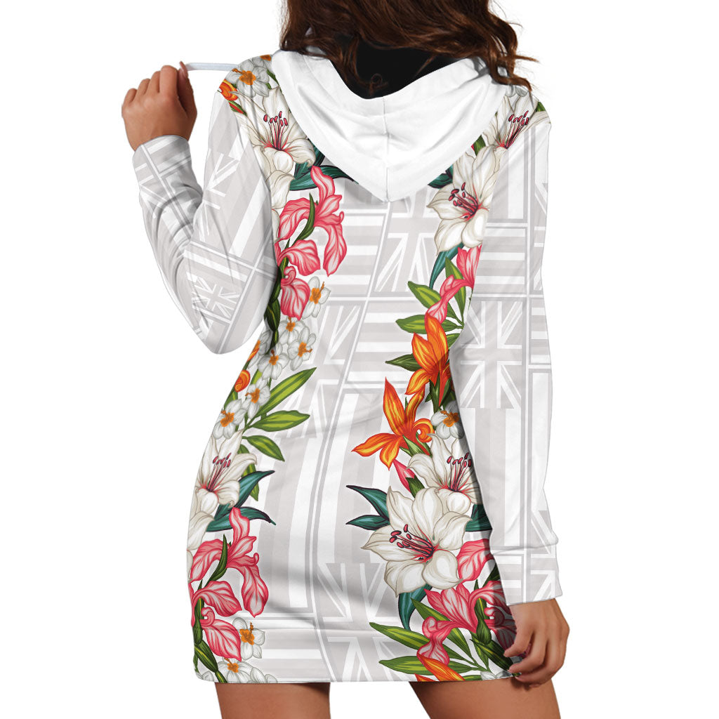 Hawaii Tropical Twist Lei Hoodie Dress Hawaiian Flag Motif LT9 - Polynesian Pride