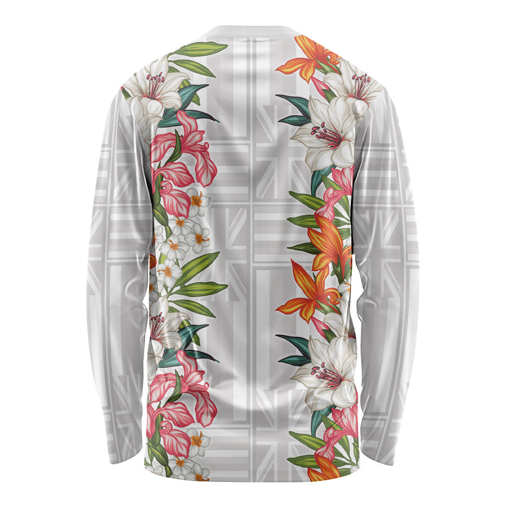 Hawaii Tropical Twist Lei Long Sleeve Shirt Hawaiian Flag Motif LT9 - Polynesian Pride