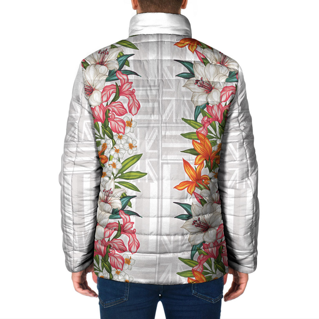 Hawaii Tropical Twist Lei Padded Jacket Hawaiian Flag Motif LT9 - Polynesian Pride