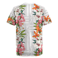 Hawaii Tropical Twist Lei Rugby Jersey Hawaiian Flag Motif LT9 - Polynesian Pride