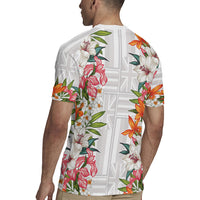 Hawaii Tropical Twist Lei Rugby Jersey Hawaiian Flag Motif LT9 - Polynesian Pride