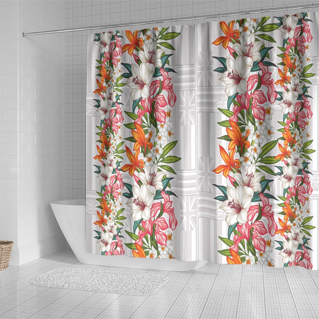 Hawaii Tropical Twist Lei Shower Curtain Hawaiian Flag Motif