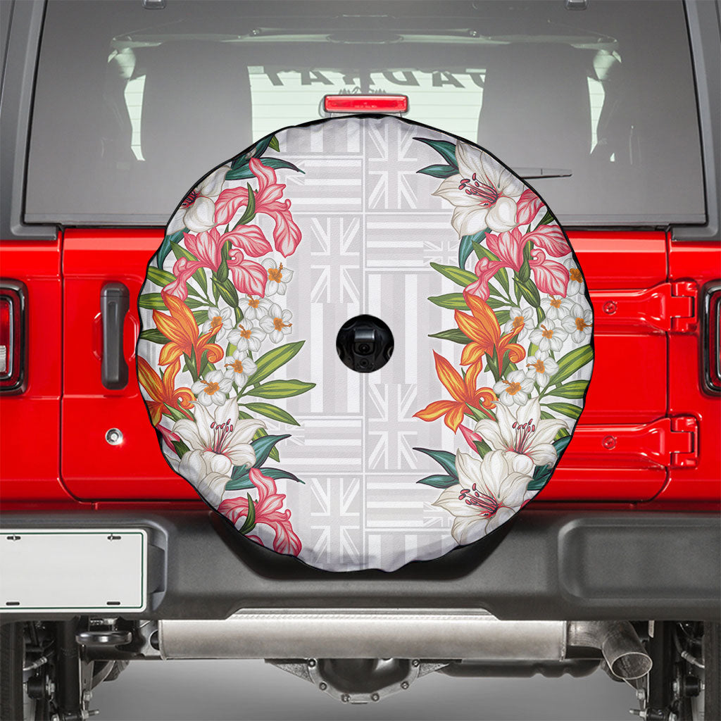 Hawaii Tropical Twist Lei Spare Tire Cover Hawaiian Flag Motif