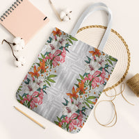 Hawaii Tropical Twist Lei Tote Bag Hawaiian Flag Motif LT9 White Strap One Size White - Polynesian Pride