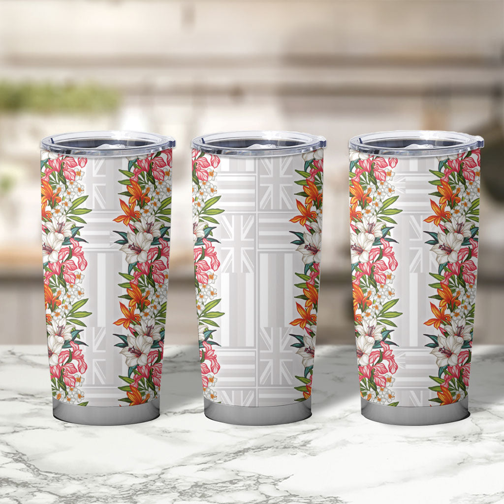 Hawaii Tropical Twist Lei Tumbler Cup Hawaiian Flag Motif LT9 - Polynesian Pride