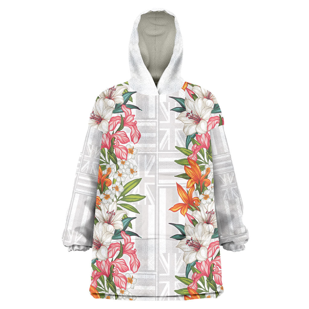 Hawaii Tropical Twist Lei Wearable Blanket Hoodie Hawaiian Flag Motif