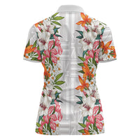 Hawaii Tropical Twist Lei Women Polo Shirt Hawaiian Flag Motif LT9 - Polynesian Pride