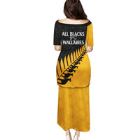 Australia Wallabies and Aotearoa Rugby Puletasi Kangaroo Black Fern Maori Gold Vibe LT9 - Polynesian Pride