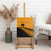 Australia New Zealand Rugby Canvas Wall Art Gold Aboriginal Wallabies and Maori Black Fern - Polynesian Pride