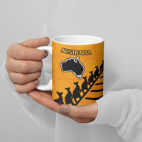 Australia New Zealand Rugby Ceramic Mug Gold Aboriginal Wallabies and Maori Black Fern - Polynesian Pride
