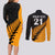 Custom Australia Wallabies and Aotearoa Rugby Couples Matching Long Sleeve Bodycon Dress and Long Sleeve Button Shirts Kangaroo Black Fern Maori Gold Vibe LT9 - Polynesian Pride