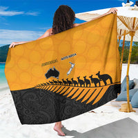 Australia New Zealand Rugby Sarong Gold Aboriginal Wallabies and Maori Black Fern - Polynesian Pride