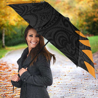 Australia New Zealand Rugby Umbrella Gold Aboriginal Wallabies and Maori Black Fern - Polynesian Pride