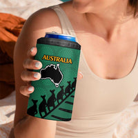 Australia New Zealand Rugby 4 in 1 Can Cooler Tumbler Green Aboriginal Wallabies and Maori Black Fern - Polynesian Pride