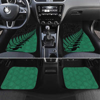 Australia New Zealand Rugby Car Mats Green Aboriginal Wallabies and Maori Black Fern LT9 Set 4pcs Green - Polynesian Pride