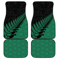 Australia New Zealand Rugby Car Mats Green Aboriginal Wallabies and Maori Black Fern LT9 - Polynesian Pride