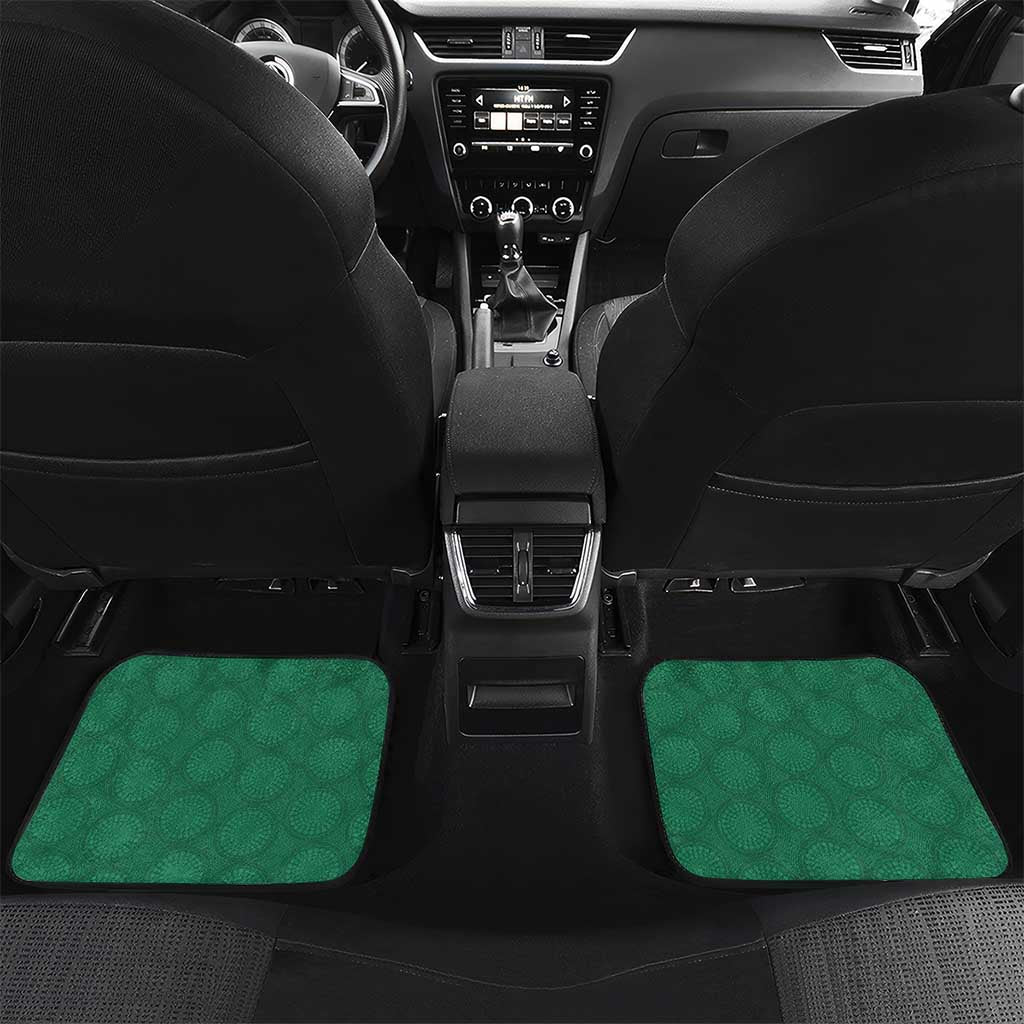 Australia New Zealand Rugby Car Mats Green Aboriginal Wallabies and Maori Black Fern LT9 Set 2pcs - Back Green - Polynesian Pride