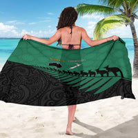 Australia New Zealand Rugby Sarong Green Aboriginal Wallabies and Maori Black Fern LT9 - Polynesian Pride