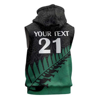 Australia New Zealand Rugby Sleeveless Hoodie Green Aboriginal Wallabies and Maori Black Fern - Polynesian Pride