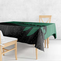 Australia New Zealand Rugby Tablecloth Green Aboriginal Wallabies and Maori Black Fern - Polynesian Pride