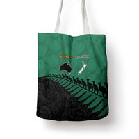 Australia New Zealand Rugby Tote Bag Green Aboriginal Wallabies and Maori Black Fern - Polynesian Pride