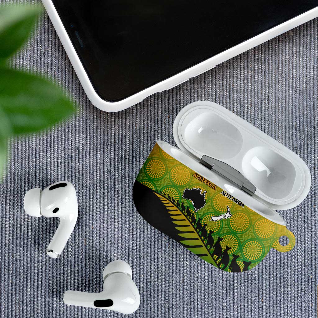 Australia New Zealand Rugby AirPods Case Gradient Aboriginal Wallabies and Maori Black Fern - Polynesian Pride