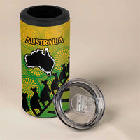 Australia New Zealand Rugby 4 in 1 Can Cooler Tumbler Gradient Aboriginal Wallabies and Maori Black Fern - Polynesian Pride