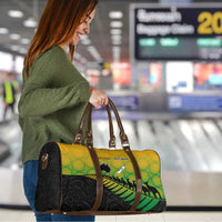 Australia New Zealand Rugby Travel Bag Gradient Aboriginal Wallabies and Maori Black Fern - Polynesian Pride