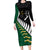 South Africa and Aotearoa Rugby Long Sleeve Bodycon Dress Springboks Black Fern Maori Vibe LT9 Long Dress Black - Polynesian Pride