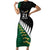 Custom South Africa and Aotearoa Rugby Short Sleeve Bodycon Dress Springboks Black Fern Maori Vibe LT9 Long Dress Black - Polynesian Pride