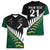 Custom South Africa and Aotearoa Rugby Women V Neck T Shirt Springboks Black Fern Maori Vibe LT9 - Polynesian Pride