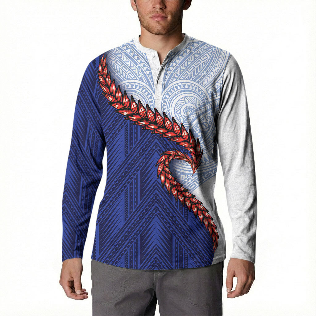 Ula Fala Red Samoa Chief Button Sweatshirt Samoan Art Black Tribal