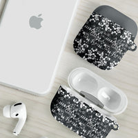 Black Hawaiian Tapa Tribal Hibiscus AirPods Case